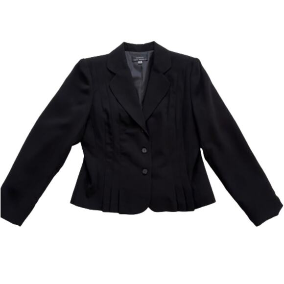 Giorgio Sant’Angelo Blazer Jacket Black Button Front Pleated Classic Size 12 - Picture 7 of 12
